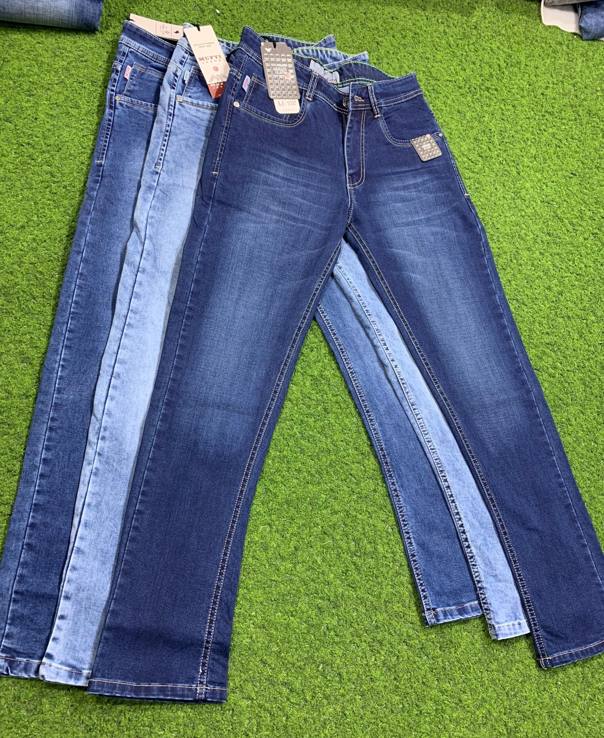 18 Pcs Set, Cotton by Cotton lycra Jeans (3 colors)